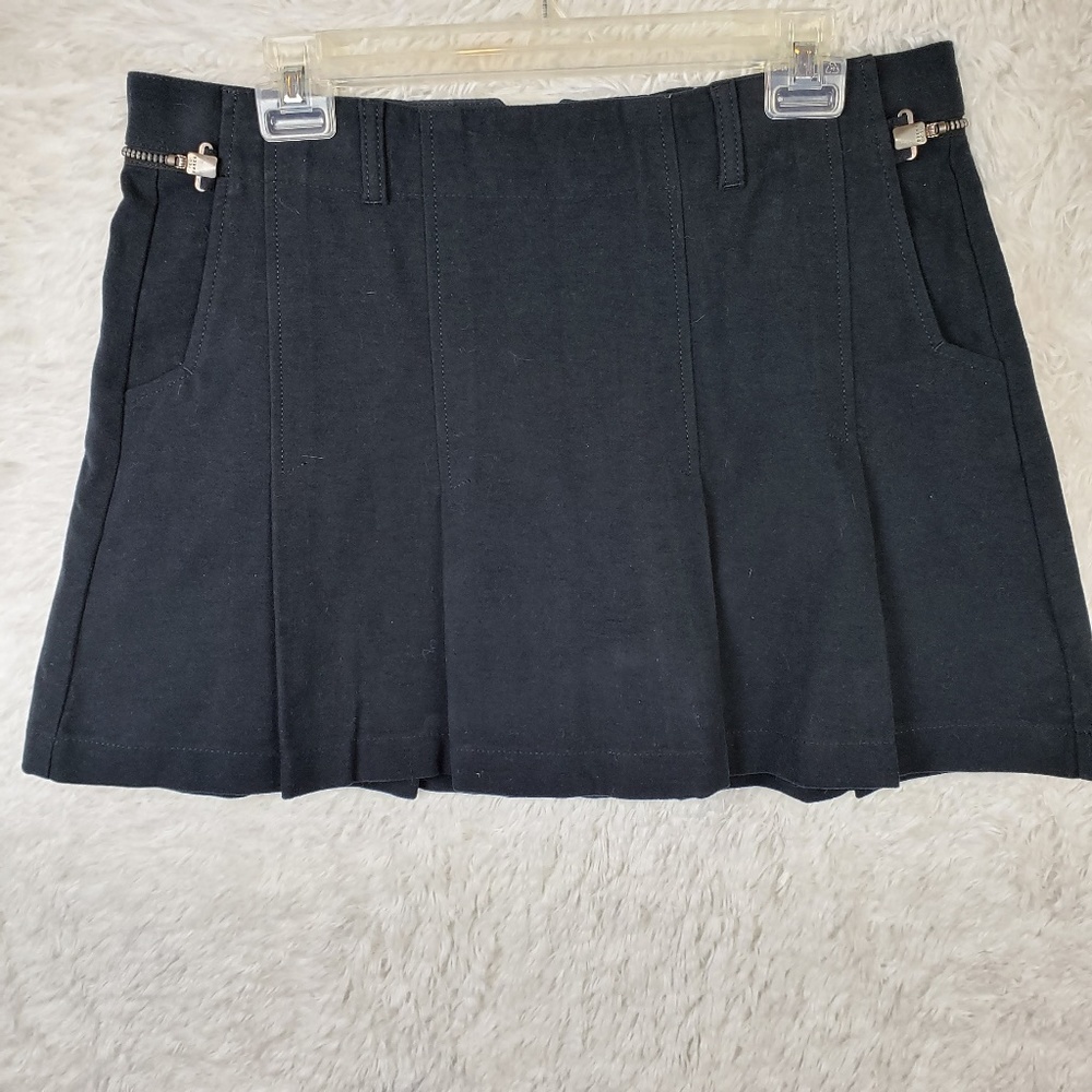 Ted Baker Jean Pleated Faux Suede Mini Skirt Sz 4